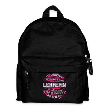 Lehrerin - Kinder Rucksack - Schwarz - Vorne