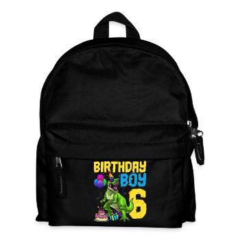 6. Geburtstag Dinosaurier Kindergeburtstag - Kinder Rucksack - Schwarz - Vorne