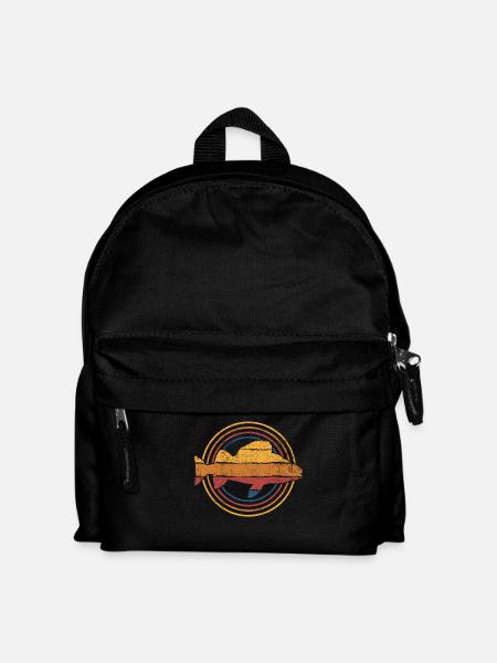 Barsch Angeln Angler - Kinder Rucksack - Schwarz