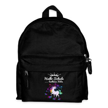 Einhorn Einschulung - Kinder Rucksack - Schwarz - Vorne