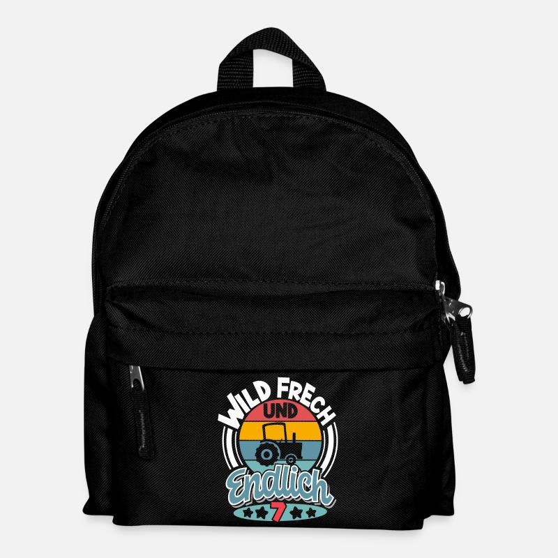 Traktor 7. Geburtstag Kinder - Kinder Rucksack - Schwarz