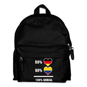 Deutschland und Kolumbien 100% Genial / Geschenk - Kinder Rucksack - Schwarz - Vorne