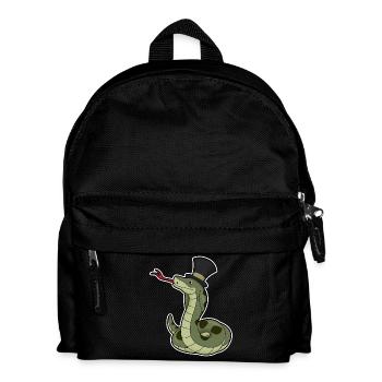 Schlange Gentleman Zylinder - Kinder Rucksack - Schwarz - Vorne