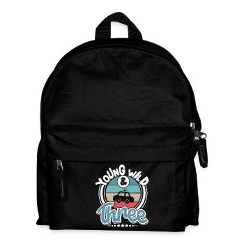 Polizeiauto 3 Jahre Kinder Polizei - Kinder Rucksack - Schwarz - Vorne