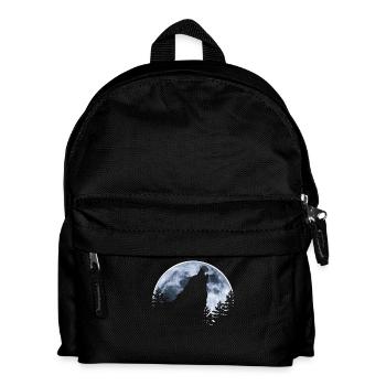 Wolf howls moon - Wolf's silhouette - Kids' Backpack - black - Front