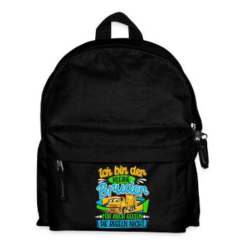 Müllabfuhr Müllauto Kleiner Bruder - Kinder Rucksack - Schwarz - Vorne