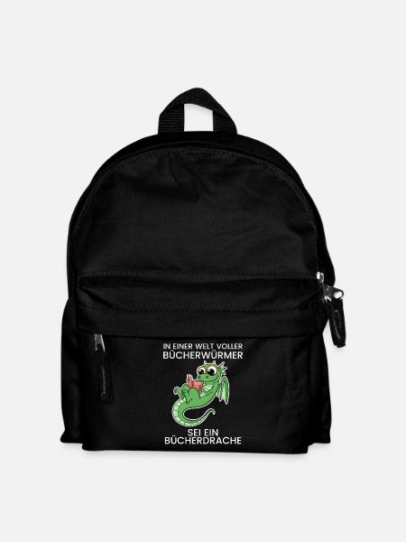 Bücher Drache Drachen - Kinder Rucksack - Schwarz