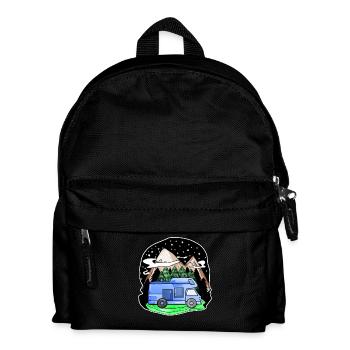 Motorhome Mountain Mountains Camping Camper - Kids' Backpack - black - Front
