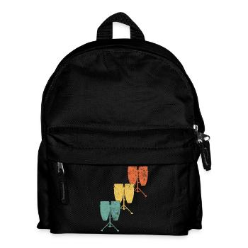 Conga Trommel Schlagzeuger - Kinder Rucksack - Schwarz - Vorne