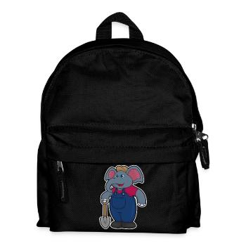 Elefant Landwirt Schaufel Bauernhof - Kinder Rucksack - Schwarz - Vorne