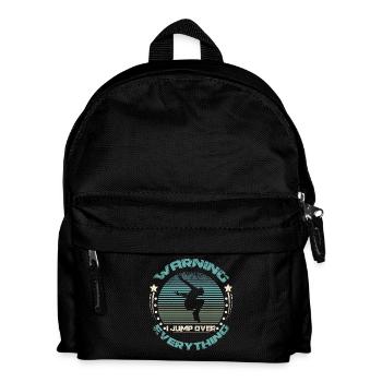 Warning I jump over everything Parkour - Kinder Rucksack - Schwarz - Vorne