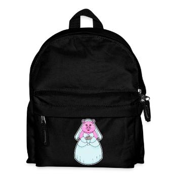 Schwein Braut Schleier Hochzeit - Kinder Rucksack - Schwarz - Vorne
