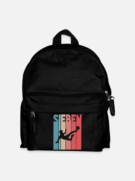 Fußball 7 Jahre Kinder Kindergeburtstag - Kinder Rucksack - Schwarz