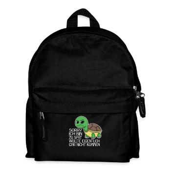 zu spät spruch lustig - Kinder Rucksack - Schwarz - Vorne