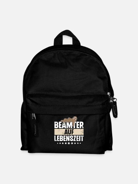 Beamter Auf Lebenszeit Faultier - Kinder Rucksack - Schwarz