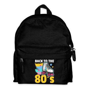 Rollschuhe 80er Rollschuhlaufen - Kinder Rucksack - Schwarz - Vorne