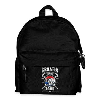 Kroatien Angel Tour Fishing Tour Angeln Angler - Kinder Rucksack - Schwarz - Vorne