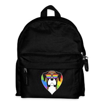 Boxer Chien Rainbow Heart - Sac à dos Enfant - noir - Devant