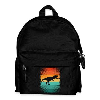 T-Rex Dino Dinosaurier - Kinder Rucksack - Schwarz - Vorne