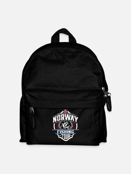 Norwegen Angeln Angler - Kinder Rucksack - Schwarz