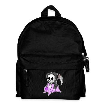 Grim Reaper and Pig - Kids' Backpack - black - Front