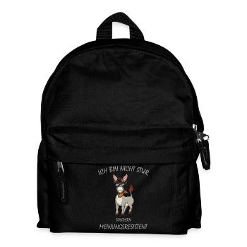 Esel, Ich bin nicht STUR sondern Meinungsresistent - Kinder Rucksack - Schwarz - Vorne