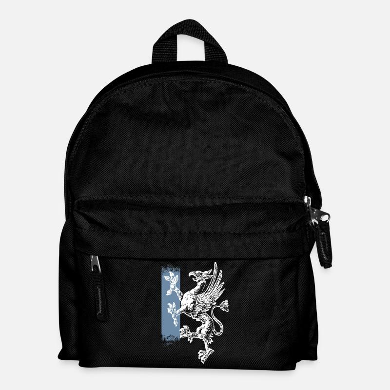 Rostock - stehender Greif - blau weiss - Kinder Rucksack - Schwarz