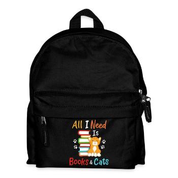 Buch Katze Bücher und Katzen - Kinder Rucksack - Schwarz - Vorne