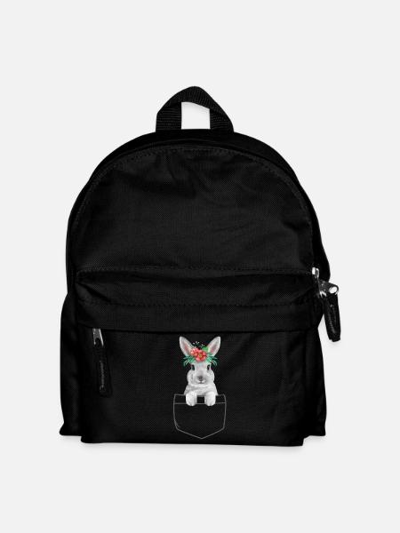 Lapin Lapin Lapin Pâques Lapin Fleurs Lapin Mama - Sac à dos Enfant - noir