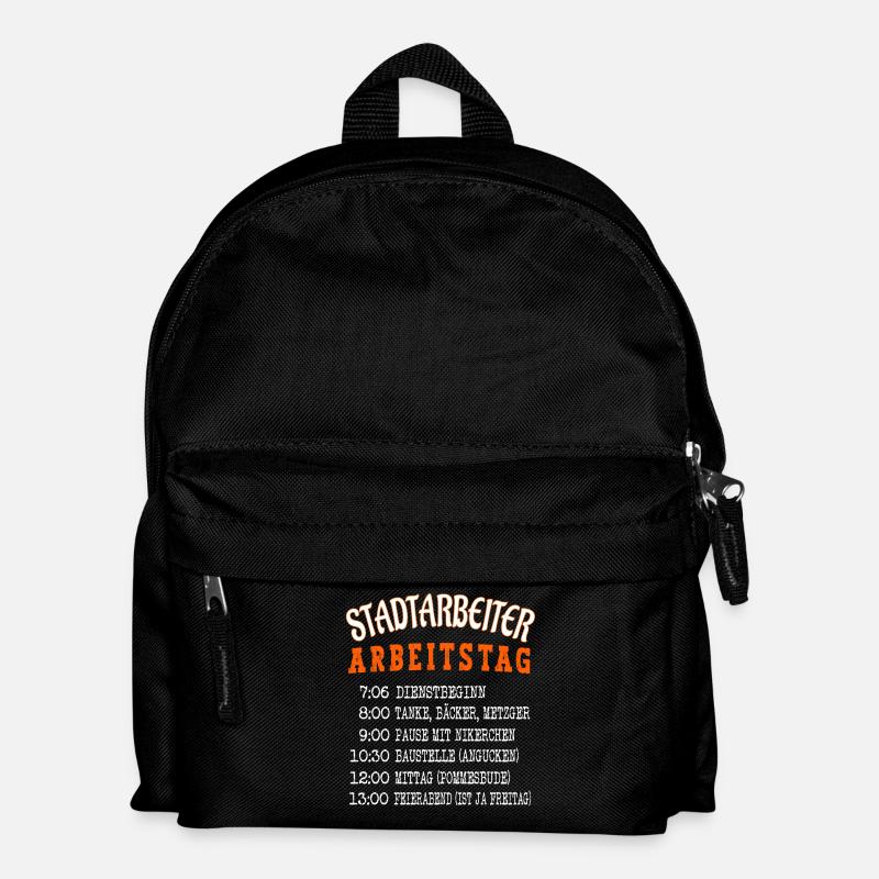 Stadtarbeiter Arbeitstag - Bauhof Mitarbeiter - Kinder Rucksack - Schwarz