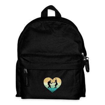 I love Rock'n Roll Tanzpaar Retro Herz - Kinder Rucksack - Schwarz - Vorne