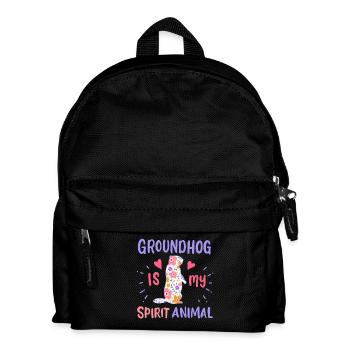 Murmeltier Krafttier - Kinder Rucksack - Schwarz - Vorne