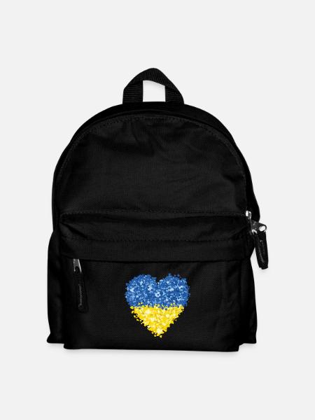 Ukraine Flagge Herz Abstract - Kinder Rucksack - Schwarz
