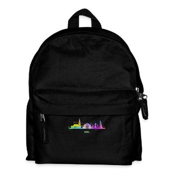 Kiel Skyline Bunt Kieler Norddeutschland - Kinder Rucksack - Schwarz - Vorne