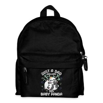 Papa Panda BabyPanda Just a Dad who loves - Kinder Rucksack - Schwarz - Vorne