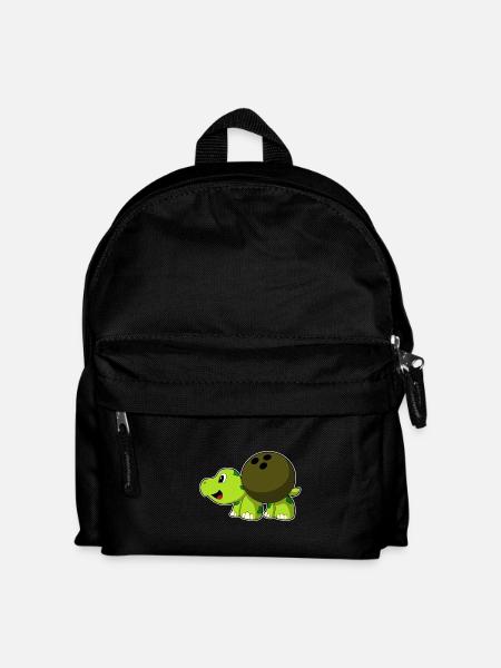Schildkröte Bowling Bowlingkugel - Kinder Rucksack - Schwarz
