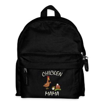 Chicken Mama - lustiges Huhn Hahn Hühnerstall - Kinder Rucksack - Schwarz - Vorne