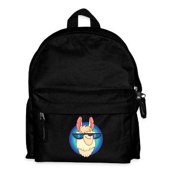 Cool llama with cool glasses - Kids' Backpack - black - Front
