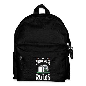 Greenhouse Rules Gewächshaus Gartenarbeit Gärtner - Kinder Rucksack - Schwarz - Vorne