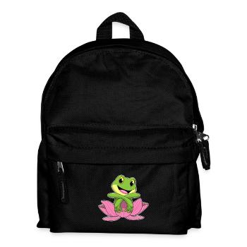 Fleur de lotus grenouille - Sac à dos Enfant - noir - Devant