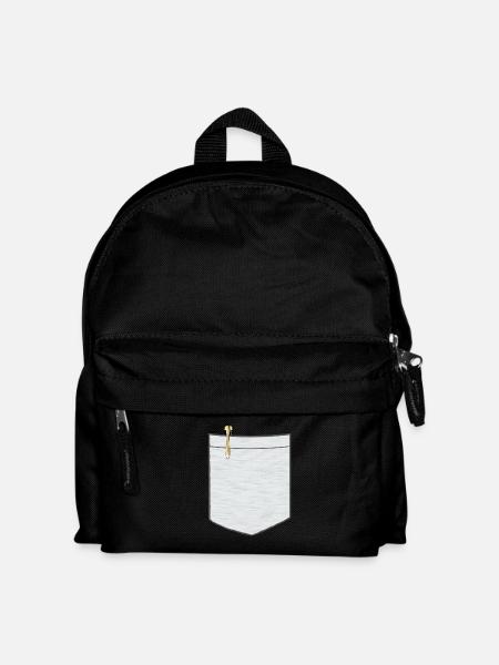 Chest pocket with ballpoint pen - Kids' Backpack - black