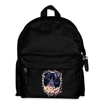 Border Collie éclaboussures de couleur - Sac à dos Enfant - noir - Devant