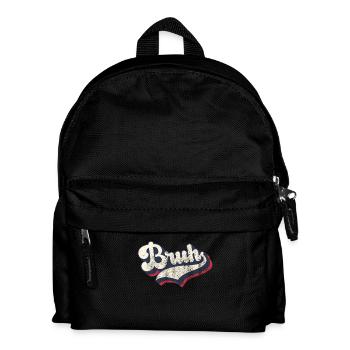 Vintage Retro Bruh Slang Meme Sarcastic - Kids' Backpack - black - Front