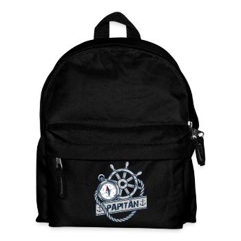 PAPITÄN - Papa, der Kapitän und Anker - Geschenk - Kinder Rucksack - Schwarz - Vorne