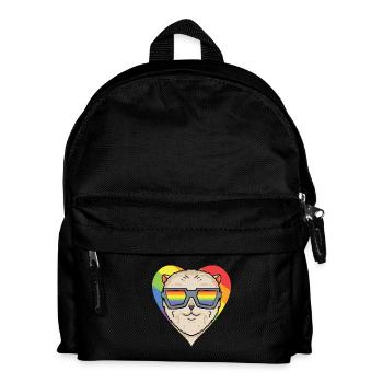 LGBT Dog Dwarf Spitz Rainbow - Kids' Backpack - black - Front