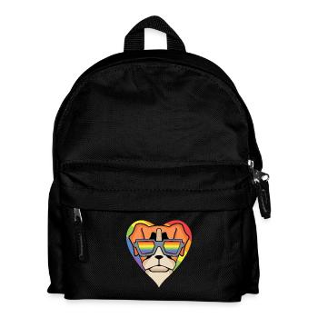 Chien LGBT Boxer Allemand Arc-en-ciel - Sac à dos Enfant - noir - Devant