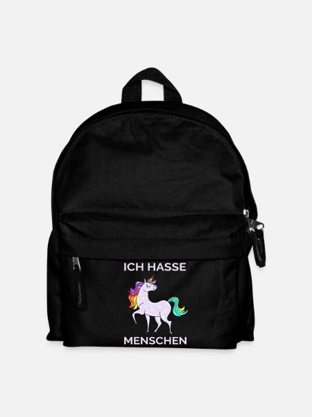 ICH HASSE MENSCHEN EINHORN - Kinder Rucksack - Schwarz