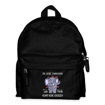 Tante und Nichte Bindung Beste Freunde Elefanten - Kinder Rucksack - Schwarz - Vorne