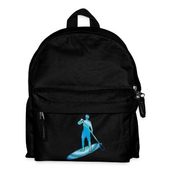 Stand up paddling - Man with board in watercolors - Kids' Backpack - black - Front