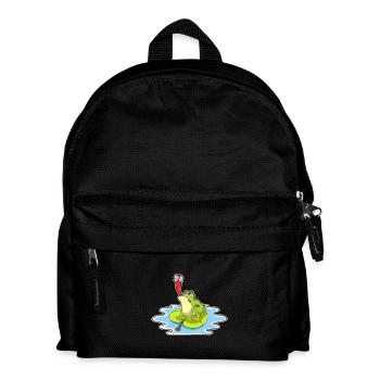 Lustiger Frosch  - Kinder Rucksack - Schwarz - Vorne